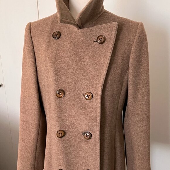 Lord & Taylor Tan Pea Cashmere Coat - Picture 3 of 6